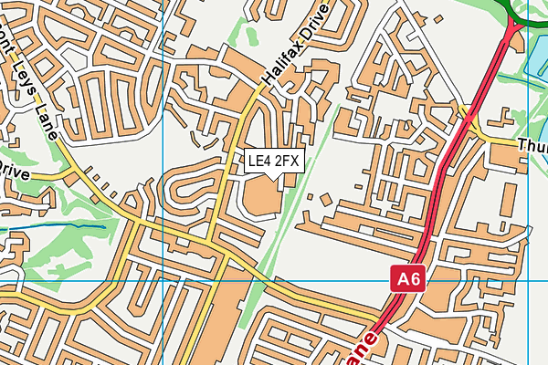 LE4 2FX map - OS VectorMap District (Ordnance Survey)