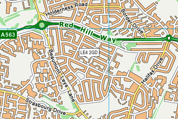 LE4 2GD map - OS VectorMap District (Ordnance Survey)