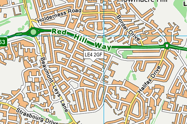 LE4 2GF map - OS VectorMap District (Ordnance Survey)