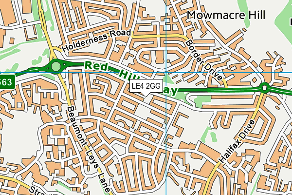 LE4 2GG map - OS VectorMap District (Ordnance Survey)