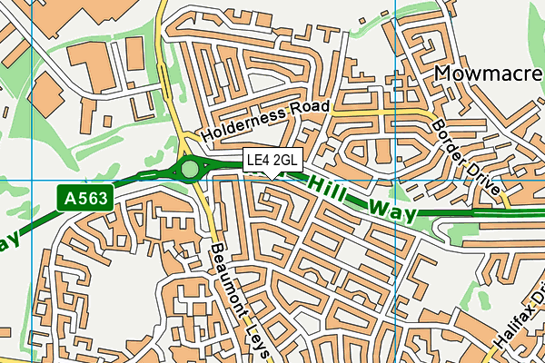 LE4 2GL map - OS VectorMap District (Ordnance Survey)