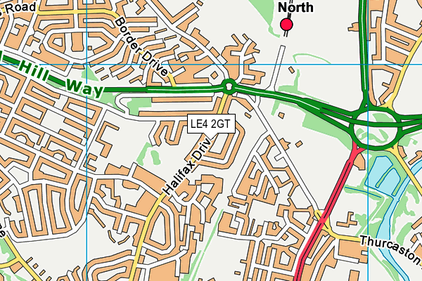 LE4 2GT map - OS VectorMap District (Ordnance Survey)