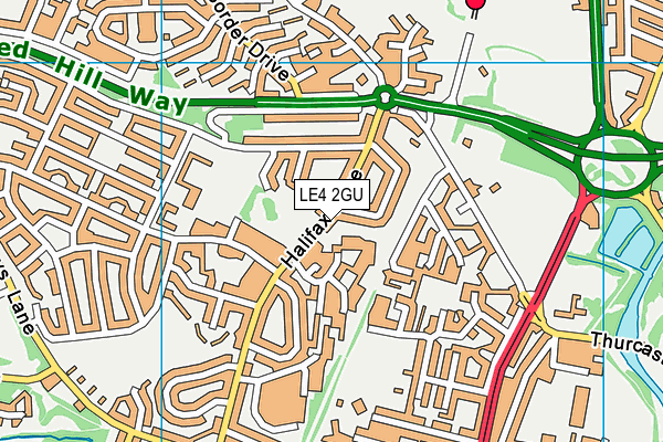 LE4 2GU map - OS VectorMap District (Ordnance Survey)