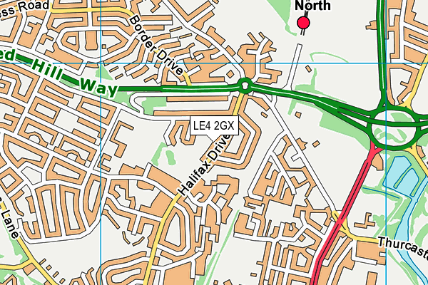 LE4 2GX map - OS VectorMap District (Ordnance Survey)