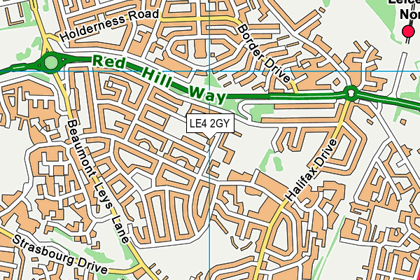 LE4 2GY map - OS VectorMap District (Ordnance Survey)