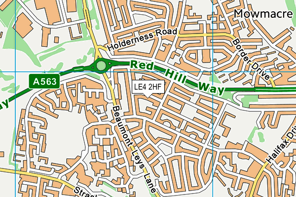 LE4 2HF map - OS VectorMap District (Ordnance Survey)