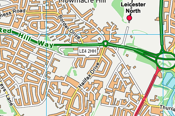LE4 2HH map - OS VectorMap District (Ordnance Survey)