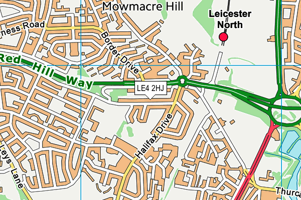 LE4 2HJ map - OS VectorMap District (Ordnance Survey)