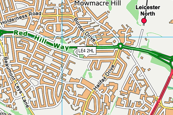 LE4 2HL map - OS VectorMap District (Ordnance Survey)