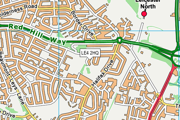 LE4 2HQ map - OS VectorMap District (Ordnance Survey)