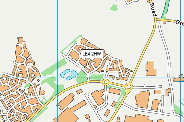 LE4 2HW map - OS VectorMap District (Ordnance Survey)