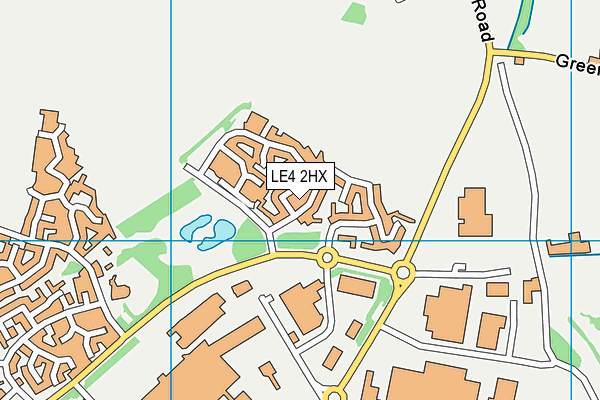 LE4 2HX map - OS VectorMap District (Ordnance Survey)