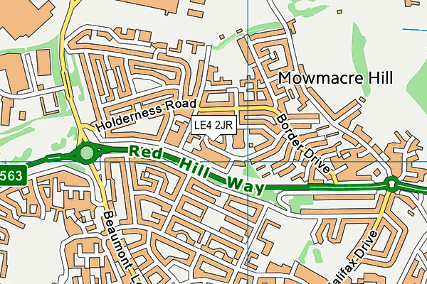 LE4 2JR map - OS VectorMap District (Ordnance Survey)