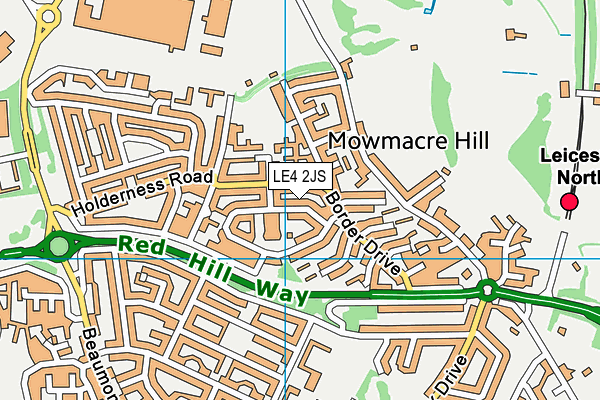 LE4 2JS map - OS VectorMap District (Ordnance Survey)