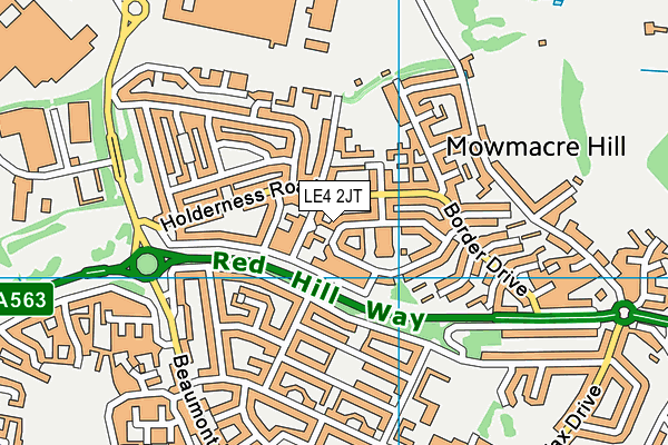 LE4 2JT map - OS VectorMap District (Ordnance Survey)