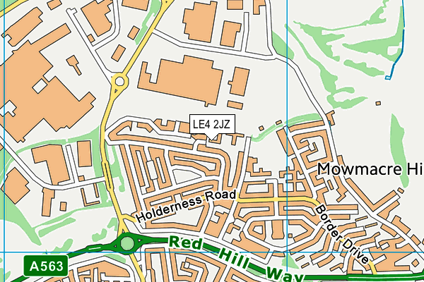 LE4 2JZ map - OS VectorMap District (Ordnance Survey)