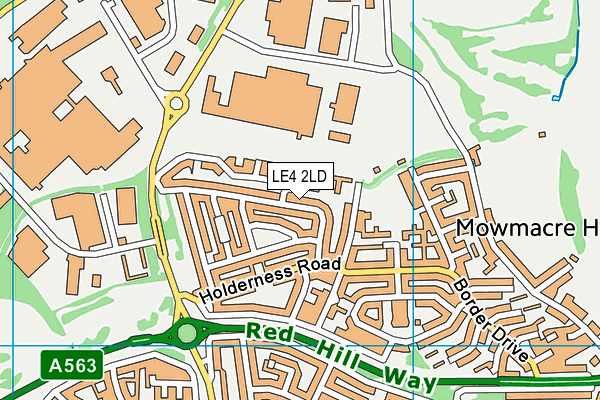 LE4 2LD map - OS VectorMap District (Ordnance Survey)