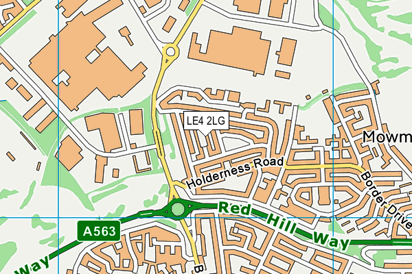 LE4 2LG map - OS VectorMap District (Ordnance Survey)