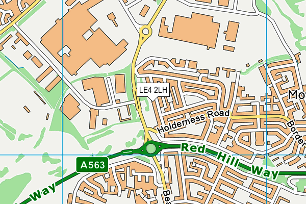 LE4 2LH map - OS VectorMap District (Ordnance Survey)