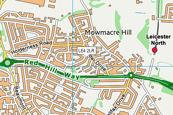 LE4 2LR map - OS VectorMap District (Ordnance Survey)