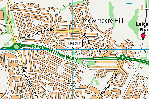 LE4 2LT map - OS VectorMap District (Ordnance Survey)