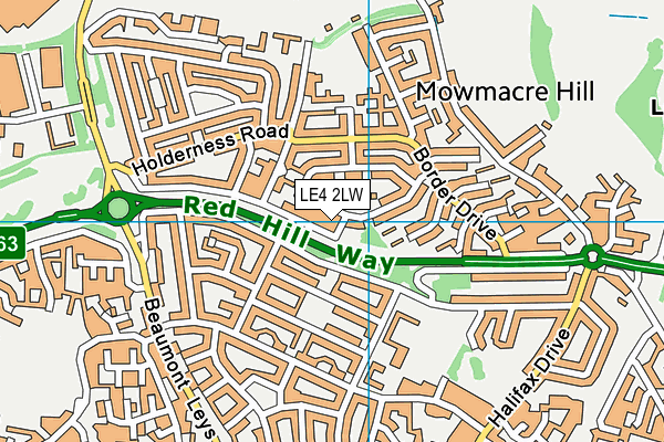 LE4 2LW map - OS VectorMap District (Ordnance Survey)