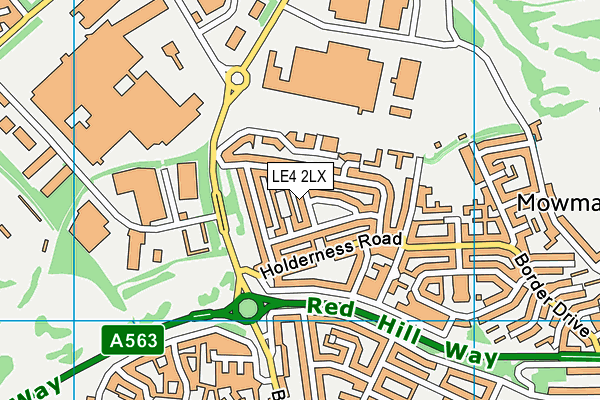 LE4 2LX map - OS VectorMap District (Ordnance Survey)