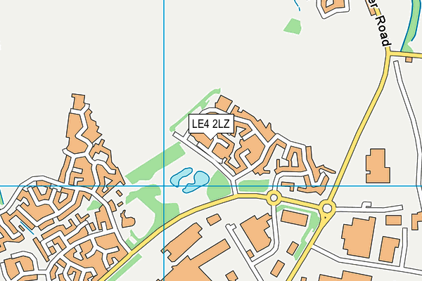 LE4 2LZ map - OS VectorMap District (Ordnance Survey)
