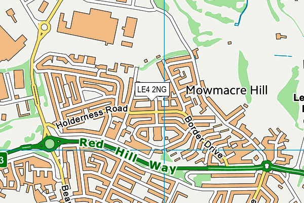 Mowmacre Hill Primary School map (LE4 2NG) - OS VectorMap District (Ordnance Survey)