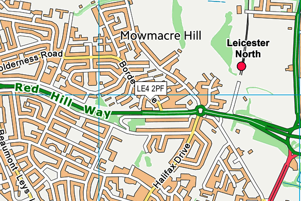 LE4 2PF map - OS VectorMap District (Ordnance Survey)
