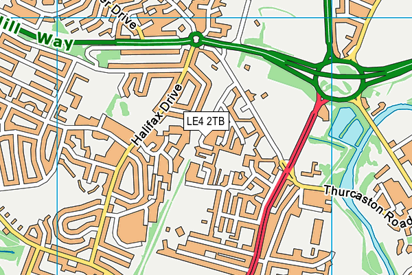 LE4 2TB map - OS VectorMap District (Ordnance Survey)