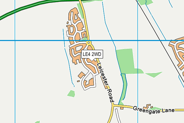 LE4 2WD map - OS VectorMap District (Ordnance Survey)