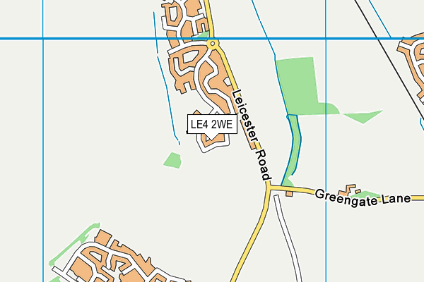 LE4 2WE map - OS VectorMap District (Ordnance Survey)