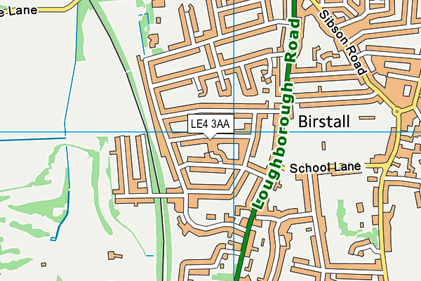 LE4 3AA map - OS VectorMap District (Ordnance Survey)