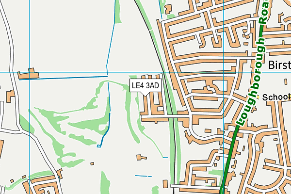 LE4 3AD map - OS VectorMap District (Ordnance Survey)