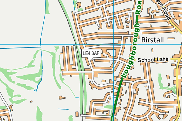 LE4 3AF map - OS VectorMap District (Ordnance Survey)