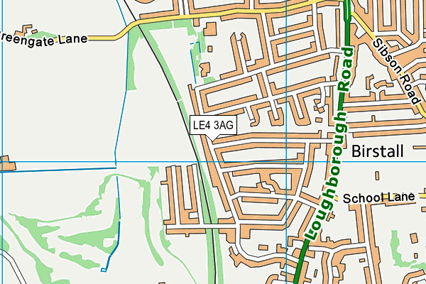 LE4 3AG map - OS VectorMap District (Ordnance Survey)