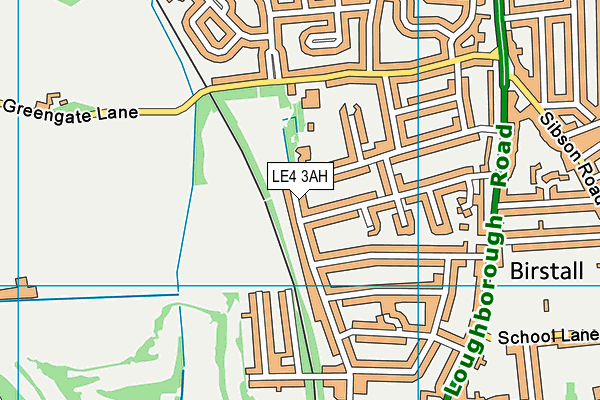 LE4 3AH map - OS VectorMap District (Ordnance Survey)