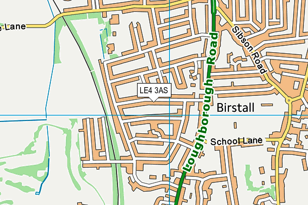 LE4 3AS map - OS VectorMap District (Ordnance Survey)