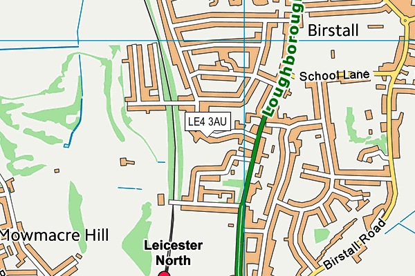 LE4 3AU map - OS VectorMap District (Ordnance Survey)