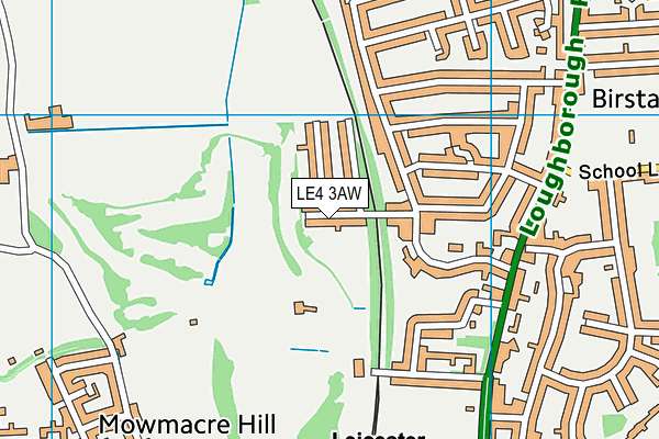 LE4 3AW map - OS VectorMap District (Ordnance Survey)