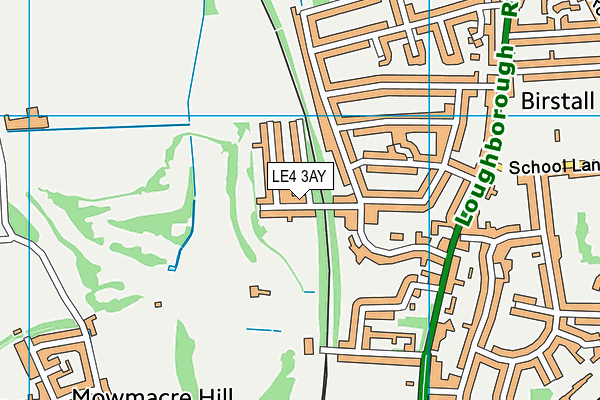 LE4 3AY map - OS VectorMap District (Ordnance Survey)