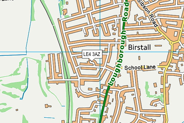 LE4 3AZ map - OS VectorMap District (Ordnance Survey)