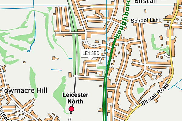 LE4 3BD map - OS VectorMap District (Ordnance Survey)