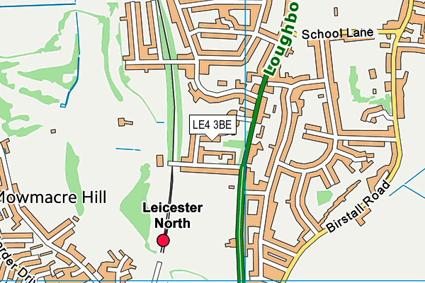 LE4 3BE map - OS VectorMap District (Ordnance Survey)