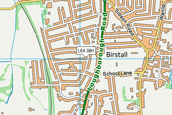 LE4 3BH map - OS VectorMap District (Ordnance Survey)