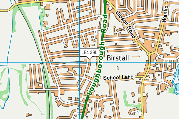 LE4 3BL map - OS VectorMap District (Ordnance Survey)