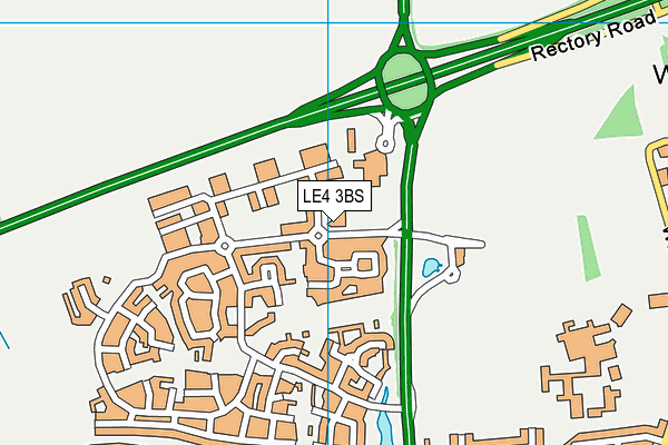 LE4 3BS map - OS VectorMap District (Ordnance Survey)