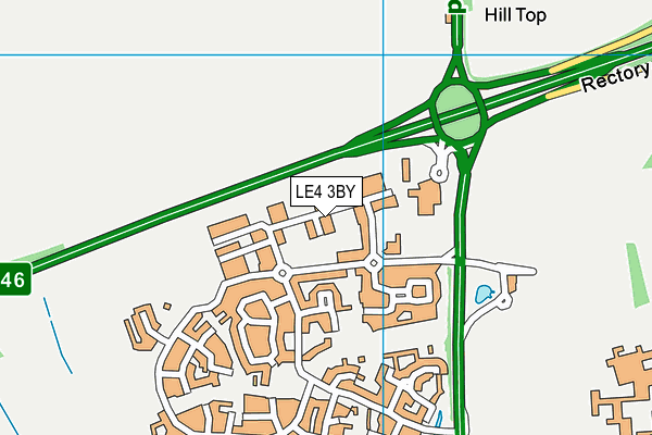 LE4 3BY map - OS VectorMap District (Ordnance Survey)