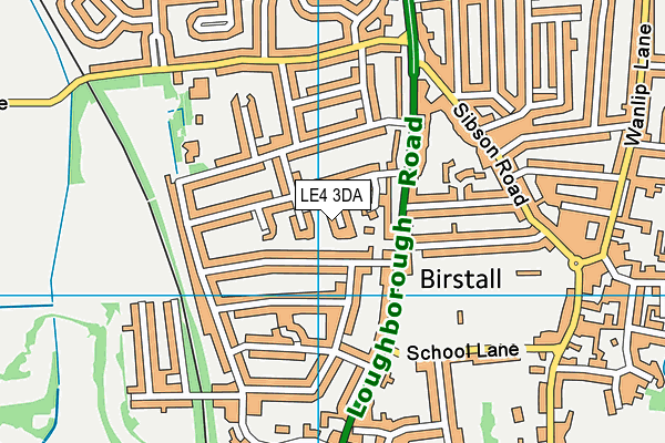 LE4 3DA map - OS VectorMap District (Ordnance Survey)